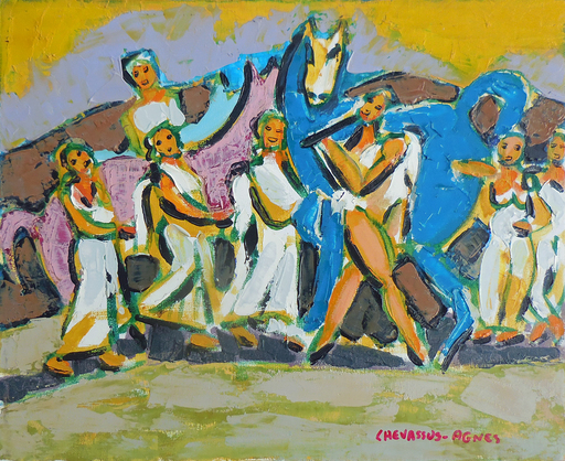Jean-Pierre CHEVASSUS-AGNES - Peinture - la danse hommage à Dionysos