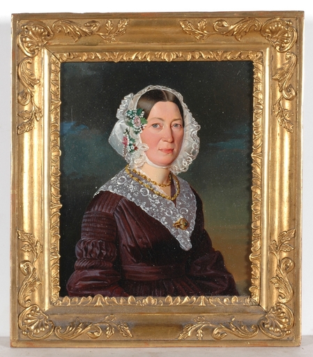 Franz EYBL - Painting - "Portrait of a Lady" oil painting, ca. 1840