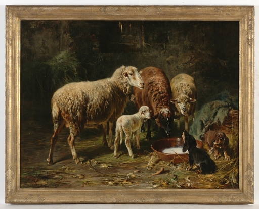 Friedrich Otto GEBLER - Painting - "The milk dish" oil on canvas, 2.H. of the 19th Century