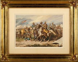 Juliusz Fortunat VON KOSSAK - Drawing-Watercolor - Battle Scene, 1883
