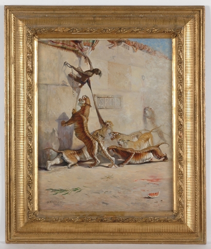 Tony HALLER - Pittura - "Roman Empire. In Arena", 1932, Oil Painting