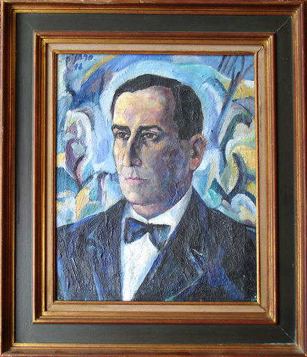 Eduardo PISANO - Pintura - Portrait d'homme - Retrato de Francis Picabia ?