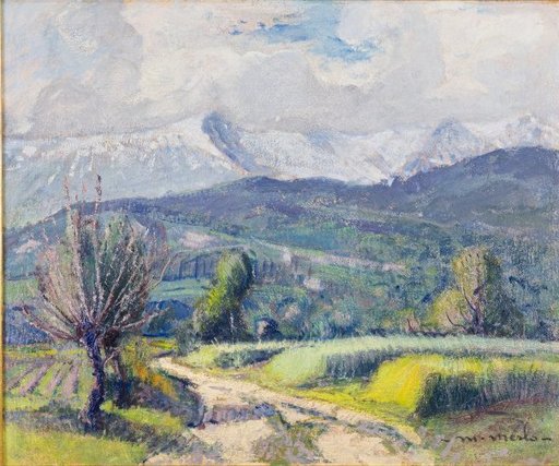 Metello MERLO - Pittura - Paesaggio della Val di Susa