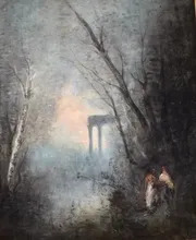 让巴蒂斯特卡米尔柯罗 - 绘画 - The Orphean