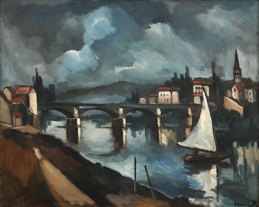莫里斯•德•弗拉芒克 - 绘画 - Le Pont de Chatou Ca.1910