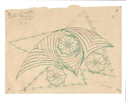 Giacomo BALLA - Zeichnung Aquarell - Motivo per cuscino