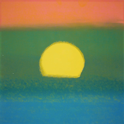 安迪·沃霍尔 - 版画 - Sunset [Unique] (Blue/Green/Orange/Yellow)