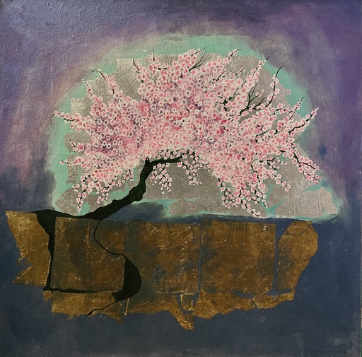Corine LESCOP - Gemälde - Cerisier dans la Roche