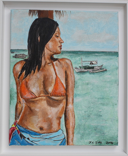 Jean Charles ZIAI - Painting - femme en bikini