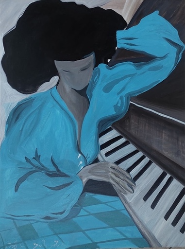 Nina URUSHADZE - Painting - Blue Piano