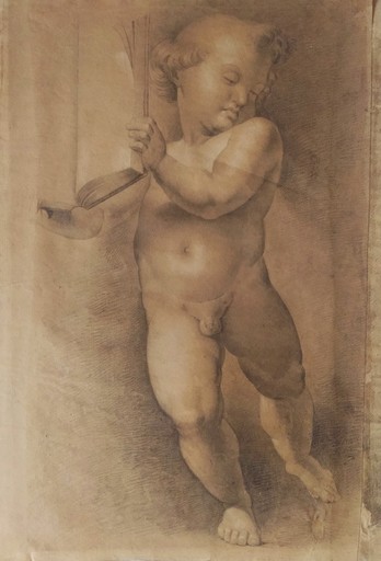 Giuseppe BOSSI - Drawing-Watercolor - Putto recante il Vangelo secondo Matteo