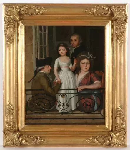 Painting - "Family on balcony", 1780s