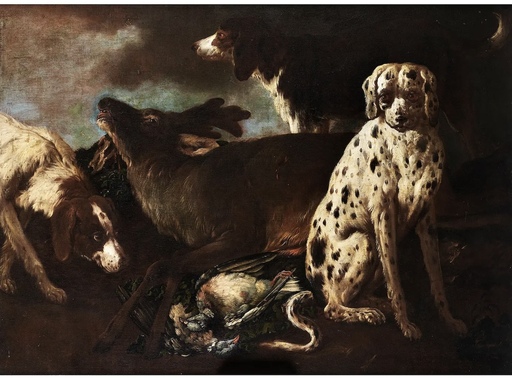 Domenico BRANDI - Painting - caccia al cervo