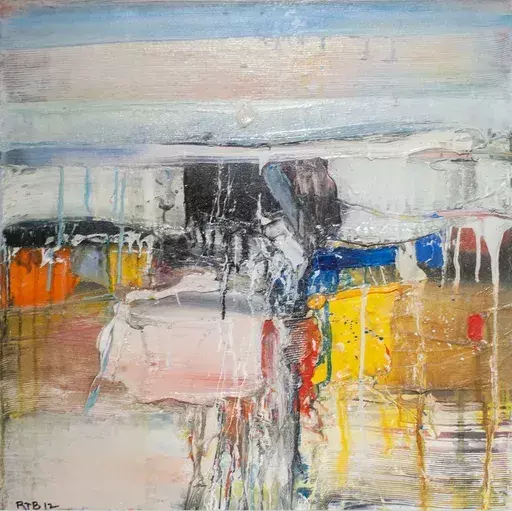 Robert BARIBEAU - Gemälde - Milbrook in Pink 2 (Abstract painting)