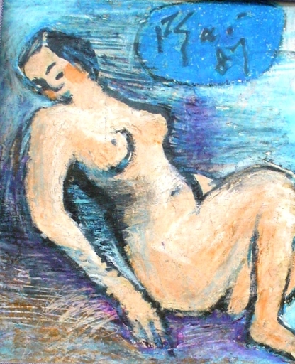裴春派 - 绘画 - nude in blue