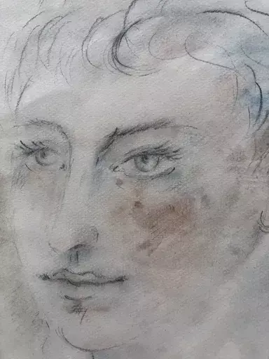 Filippo DE PISIS - Disegno Acquarello - Figura di giovane androgino
