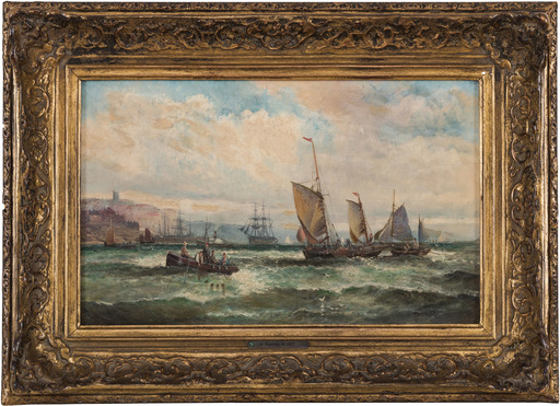 William Georges THORNLEY - Gemälde - Fischerboote vor der Küste