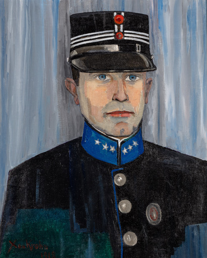 Xan KROHN - Pintura - Portrait of an Noregian captain - ingeniørvåpenet