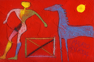 Andrea MAURO - Gemälde - Il rosso mi cresce attorno