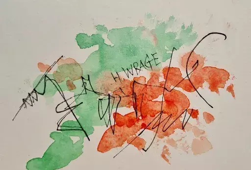 Hans WRAGE - Drawing-Watercolor - Ohne Titel - abstrakt # 23700