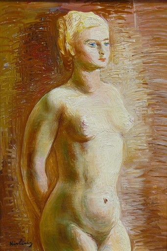 Moïse KISLING - Painting - Jeune femme nue debout