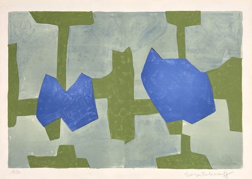 Serge POLIAKOFF - Print-Multiple - Composition bleue et verte