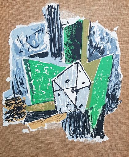 Marcel JANCO - Painting - Noir et Vert (Black and Green)