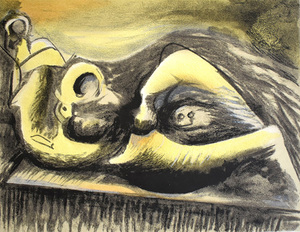 Henry MOORE - Print-Multiple - Reclining Figure, Idea for a Metal Sculpture