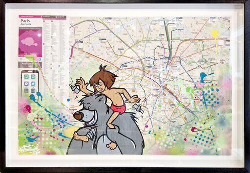 FAT - 水彩作品 - Mowgli & Baloo (Metro Map of Paris)