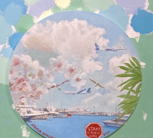 Rusiko CHIKVAIDZE - Painting - Spring on the Shore of the Aquamarine Ocean