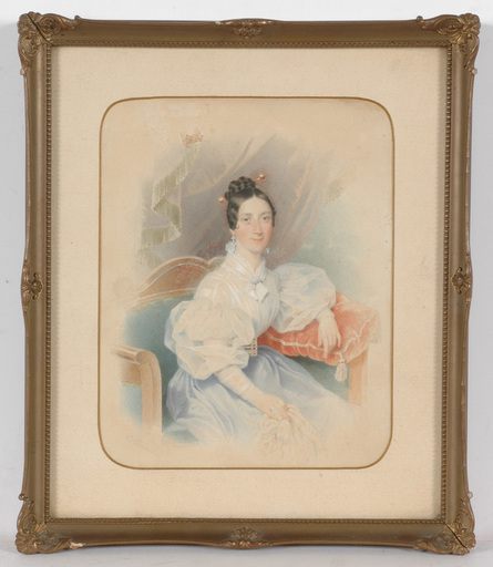 Leopold FISCHER - Miniature - "Portrait of a lady" watercolor, ca. 1830