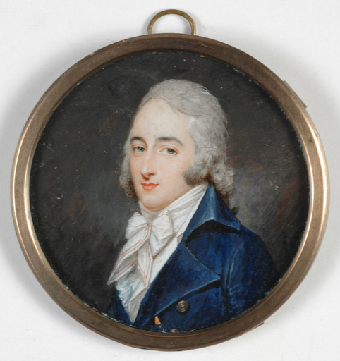 Charles HÉNARD - Dessin-Aquarelle - "Portrait of an aristocrat" important miniature, 1780/1790s