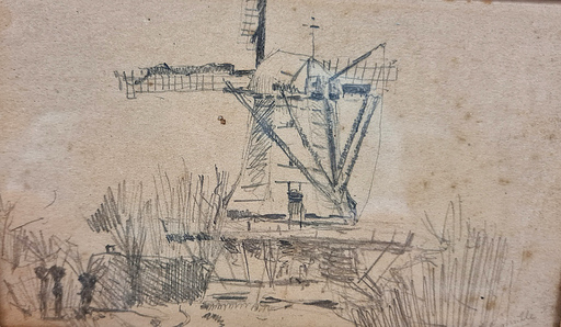 Rudolf HÖCKNER - Drawing-Watercolor - Husbymühle.