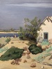 Yves BRAYER - Painting - Cabanes en camargue 