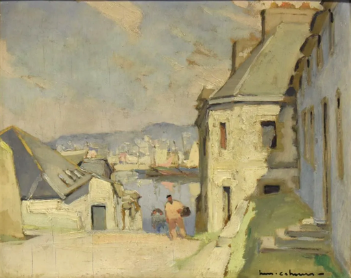Henry Maurice CAHOURS - Peinture - Port breton