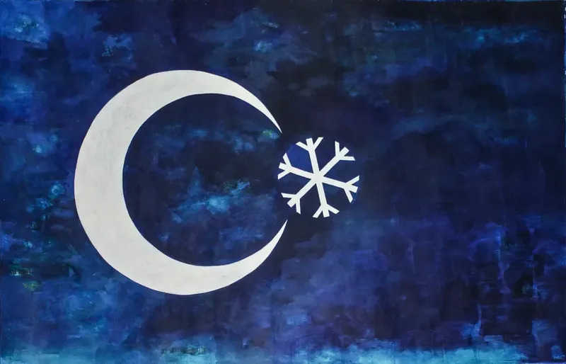 The Crescent Moon And Snowflake By Damir Muratov Buy Art