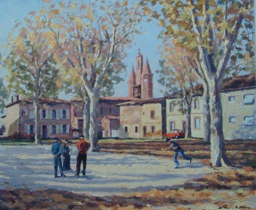 André LAC - Gemälde - La Place du village