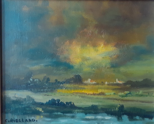 Christophe RIELLAND - Painting - Paysage après  l'orage