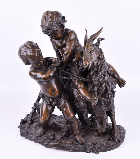 CLODION - Sculpture-Volume - Untitled (Children and Goat)