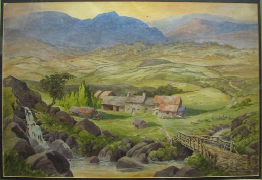 Henry Joseph REYNOLDS - Drawing-Watercolor - Farm in Valley near Bala N. Wales