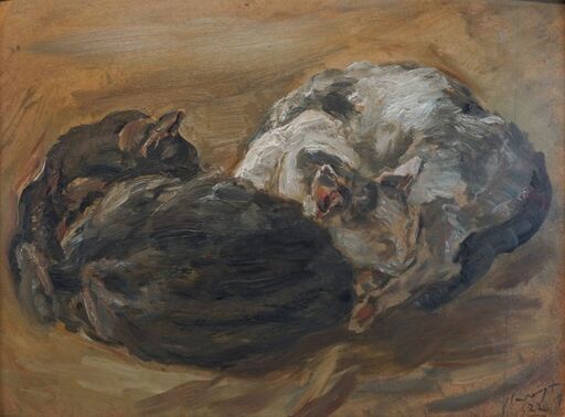 Max SLEVOGT - Painting - Kuschelnde Katzen
