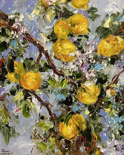 Diana MALIVANI - Painting - Lemons
