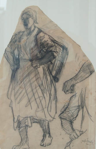 Jozef ISRAELS - Drawing-Watercolor - vissersmeisje