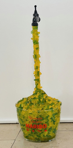 THOMAR - Sculpture-Volume - Fontaine à Bonbons Haribo Vert et Jaune