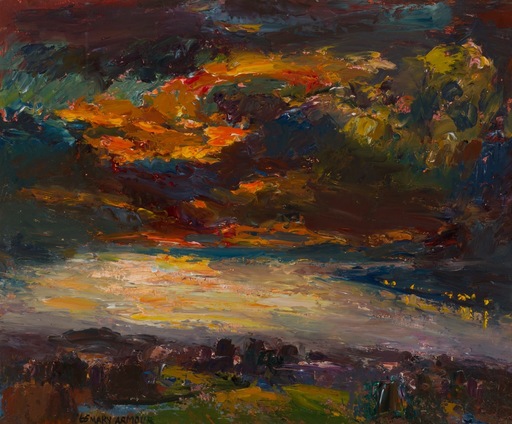 Mary Nicol Neill ARMOUR - Painting - Sunset over   Gareloch 