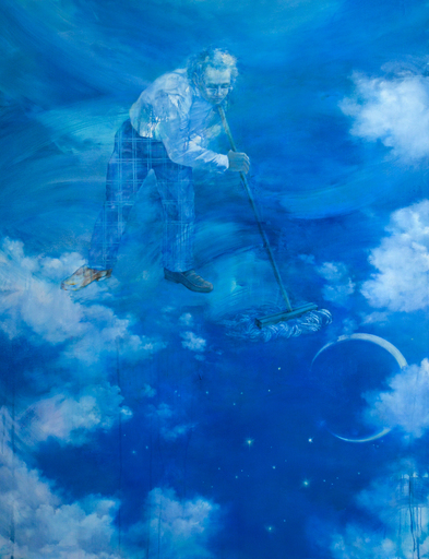 Hiromi SENGOKU - Peinture - A Man Brushing Up the Sky
