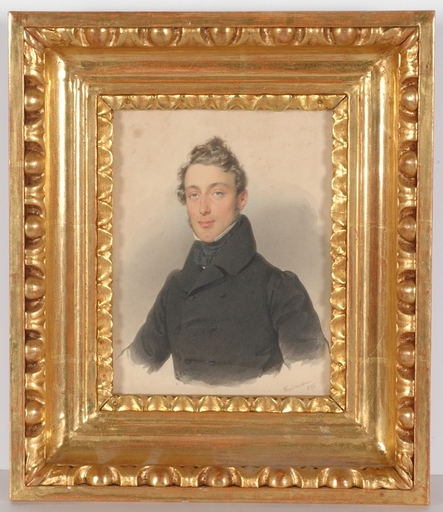 Josef KRIEHUBER - Dibujo Acuarela - "Portrait of a Young Aristocrat", 1833, Watercolor