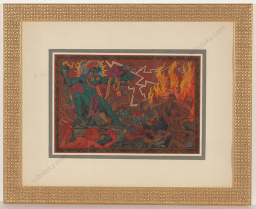 Alfred WAAGNER - Zeichnung Aquarell - "Die Unterwelt "Am Styx"", watercolor, 1910s