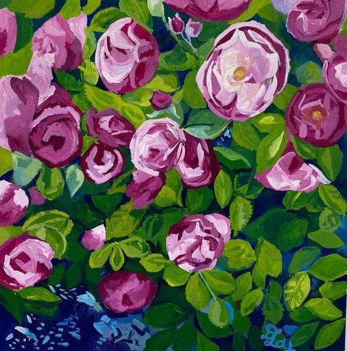Delphine LACROIX - Painting - Roses