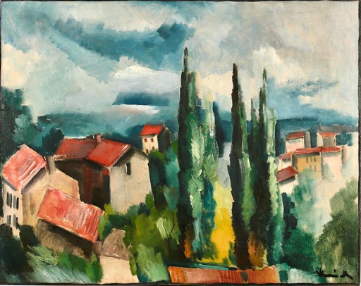 Maurice DE VLAMINCK - Painting - Les Toits rouges (1912-1913)